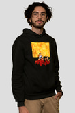Unisex Ölü Ozanlar Derneği (Dead Poets Society) Baskılı Siyah Kapüşonlu Sweatshirt