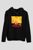 Unisex Ölü Ozanlar Derneği (Dead Poets Society) Baskılı Siyah Kapüşonlu Sweatshirt
