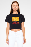 Unisex Ölü Ozanlar Derneği (Dead Poets Society) Baskılı Siyah Crop Top Tişört