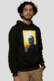 Unisex Ölüler Günü (Day of the Dead) Baskılı Siyah Kapüşonlu Sweatshirt