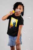 Unisex Ölüler Günü (Day of the Dead) Baskılı Siyah Çocuk Tshirt