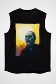 Unisex Ölüler Günü (Day of the Dead) Baskılı Siyah Kolsuz Tshirt