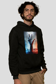 Unisex Ölüler Ölmez (The Dead Don't Die) Baskılı Siyah Kapüşonlu Sweatshirt