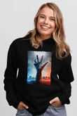 Unisex Ölüler Ölmez (The Dead Don't Die) Baskılı Siyah Kapüşonlu Sweatshirt