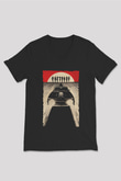 Unisex Ölüm Geçirmez (Death Proof) Baskılı Siyah V Yaka Tshirt