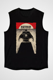 Unisex Ölüm Geçirmez (Death Proof) Baskılı Siyah Kolsuz Tshirt