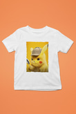 Unisex Pokémon Dedektif Pikachu (Pokémon Detective Pikachu) Baskılı Beyaz Çocuk Tshirt