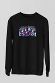 Unisex Power Rangers Baskılı Siyah Sweatshirt
