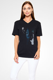 Unisex Prestij (The Prestige) Baskılı Siyah V Yaka Tshirt