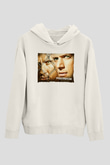 Unisex Prison Break Baskılı Beyaz Kapüşonlu Sweatshirt