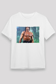 Unisex Rambo Baskılı Beyaz Tshirt