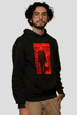 Unisex RED 2 Baskılı Siyah Kapüşonlu Sweatshirt