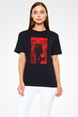 Unisex RED 2 Baskılı Siyah Tshirt