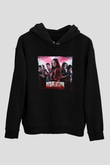 Unisex Resident Evil Raccoon Şehri (Resident Evil Welcome to Raccoon City) Baskılı Siyah Kapüşonlu Sweatshirt