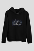 Unisex Resident Evil Raccoon Şehri (Resident Evil Welcome to Raccoon City) Baskılı Siyah Kapüşonlu Sweatshirt