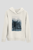 Unisex Rocky Baskılı Beyaz Kapüşonlu Sweatshirt