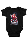Unisex Rocky IV Baskılı Siyah Bebek Body - Zıbın