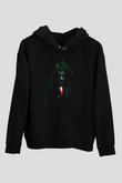 Unisex Ruhlar Bölgesi (Insidious) Baskılı Siyah Kapüşonlu Sweatshirt