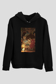 Unisex Ruhların Kaçışı (Spirited Away) Baskılı Siyah Kapüşonlu Sweatshirt