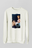 Unisex Sapık (Psycho) Baskılı Beyaz Sweatshirt
