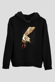 Unisex Schindler'in Listesi (Schindler's List) Baskılı Siyah Kapüşonlu Sweatshirt