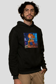 Unisex Scooby-Doo Baskılı Siyah Kapüşonlu Sweatshirt