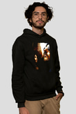Unisex Sevginin Gücü (Léon) Baskılı Siyah Kapüşonlu Sweatshirt
