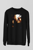 Unisex Sevginin Gücü (Léon) Baskılı Siyah Sweatshirt