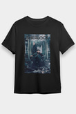 Unisex Sherlock Baskılı Siyah Tshirt