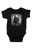 Unisex Sherlock Holmes Baskılı Siyah Bebek Body - Zıbın