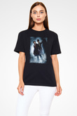 Unisex Sherlock Holmes Gölge Oyunları (Sherlock Holmes A Game of Shadows) Baskılı Siyah Tshirt