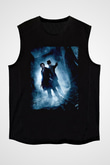 Unisex Sherlock Holmes Gölge Oyunları (Sherlock Holmes A Game of Shadows) Baskılı Siyah Kolsuz T-shirt