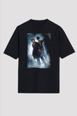 Unisex Sherlock Holmes Gölge Oyunları (Sherlock Holmes A Game of Shadows) Baskılı Siyah Oversize Tshirt
