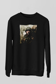 Unisex Shershaah Baskılı Siyah Sweatshirt