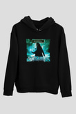 Unisex Sihirbazın Çırağı (The Sorcerer's Apprentice) Baskılı Siyah Kapüşonlu Sweatshirt