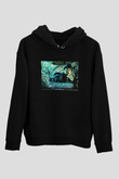 Unisex Sihirbazın Çırağı (The Sorcerer's Apprentice) Baskılı Siyah Unisex Kapüşonlu Sweatshirt