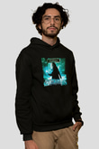 Unisex Sihirbazın Çırağı (The Sorcerer's Apprentice) Baskılı Siyah Kapüşonlu Sweatshirt