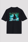 Unisex Sihirbazın Çırağı (The Sorcerer's Apprentice) Baskılı Siyah Oversize Tshirt