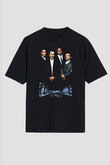 Unisex Sıkı Dostlar (Goodfellas) Baskılı Siyah Oversize Tshirt