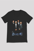 Unisex Sıkı Dostlar (Goodfellas) Baskılı Siyah V Yaka Tshirt
