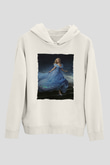 Unisex Sindirella - Cinderella Baskılı Beyaz Kapüşonlu Sweatshirt