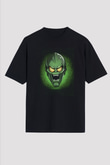 Unisex Sinister Six Baskılı Siyah Oversize Tshirt
