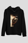 Unisex Sivil Cephe (Homefront) Baskılı Siyah Kapüşonlu Sweatshirt