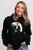 Unisex Skyfall Baskılı Siyah Kapüşonlu Sweatshirt