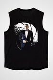 Unisex Skyfall Baskılı Siyah Kolsuz Tişört