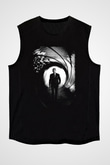 Unisex Skyfall Baskılı Siyah Kolsuz Tshirt