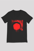Unisex Skyfall Baskılı Siyah V Yaka T-shirt