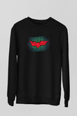 Unisex Smile Baskılı Siyah Sweatshirt