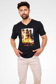 Unisex Sokak Dansı (Step Up 2 The Streets) Baskılı Siyah V Yaka Tshirt