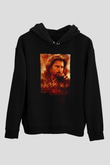 Unisex Son Samuray (The Last Samurai) Baskılı Siyah Kapüşonlu Sweatshirt